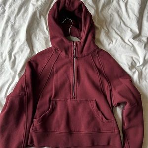 Lululemon Scuba oversized half zip hoodie (XS/S) Red Merlot